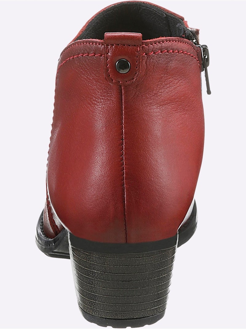 Bottines De Fabrication Portugaise - Taille Standard - Helline Rouge - Kiabi