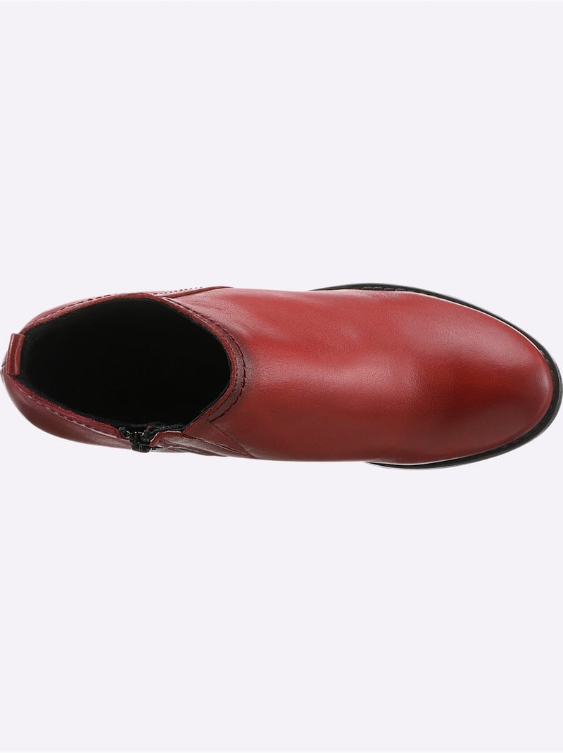 Bottines De Fabrication Portugaise - Taille Standard - Helline Rouge - Kiabi