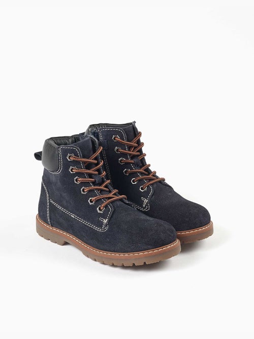 Bottines de montagne en suède avec lacets you&me - Kiabi Bottines de montagne en suède avec lacets you&me - Kiabi