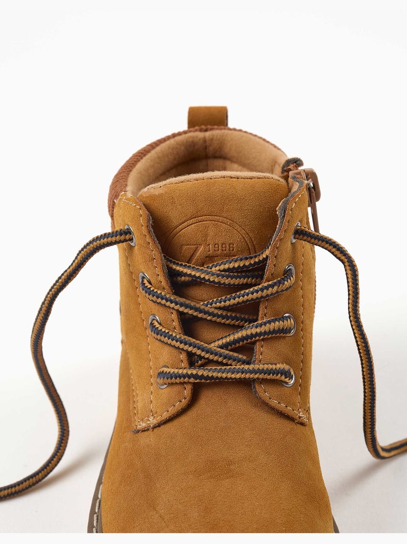 Bottines de montagne en suédine avec lacets Marron - Kiabi