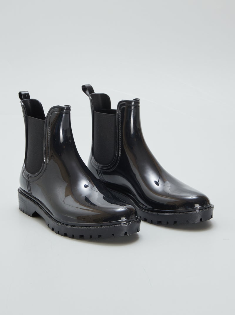 Bottines de pluie type chelsea noir - Kiabi