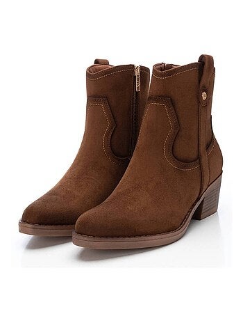 Bottines décontractées à talon à fermeture éclair Xti