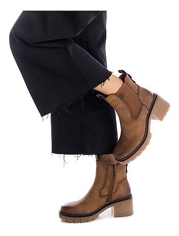 Bottines décontractées à talon à fermeture éclair Xti