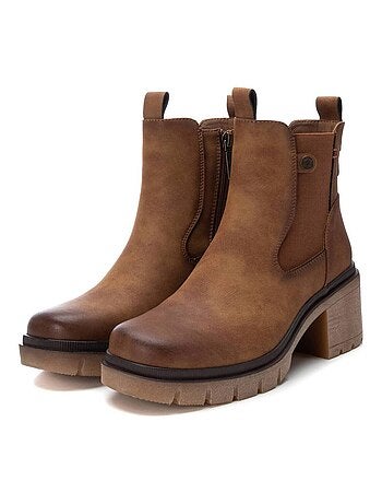 Bottines décontractées à talon à fermeture éclair Xti