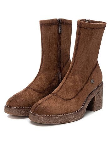 Bottines décontractées à talon à fermeture éclair Xti