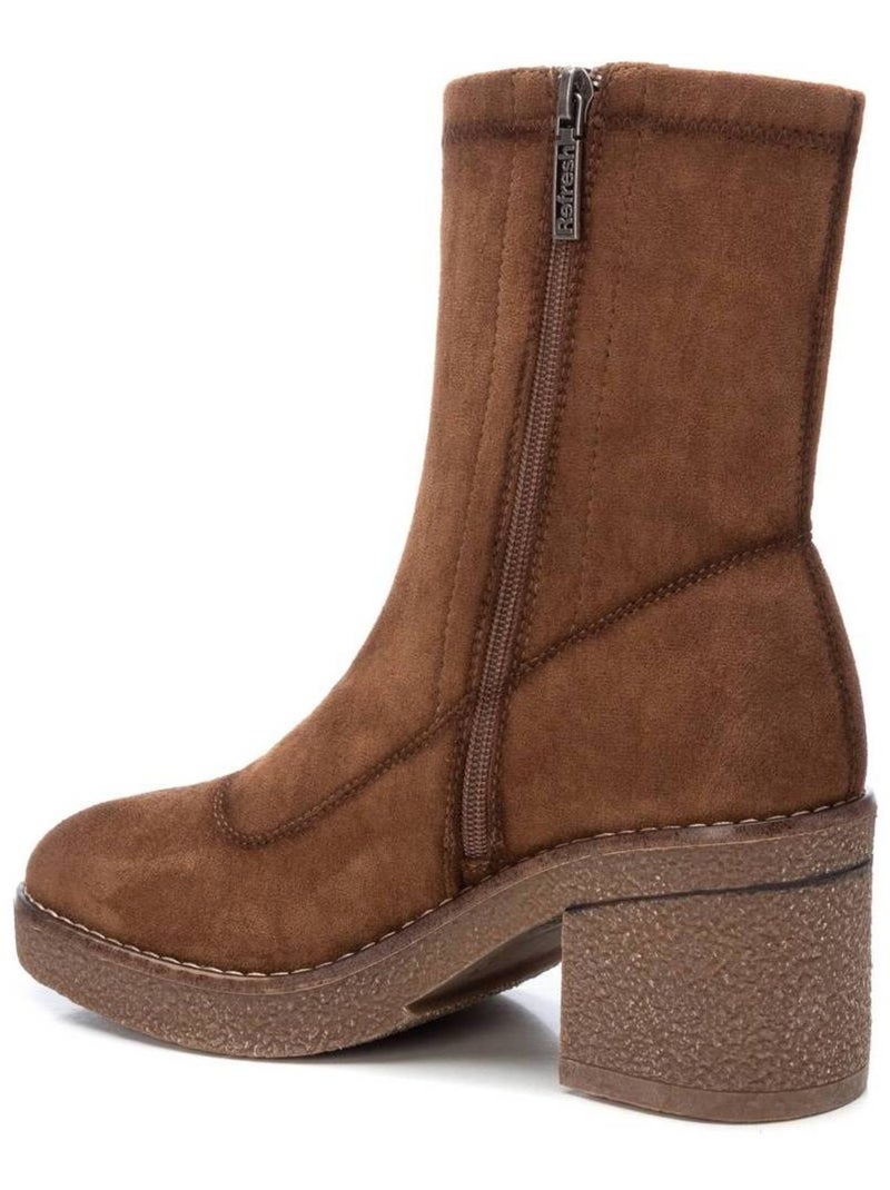 Bottines décontractées à talon à fermeture éclair Xti Camel - Kiabi