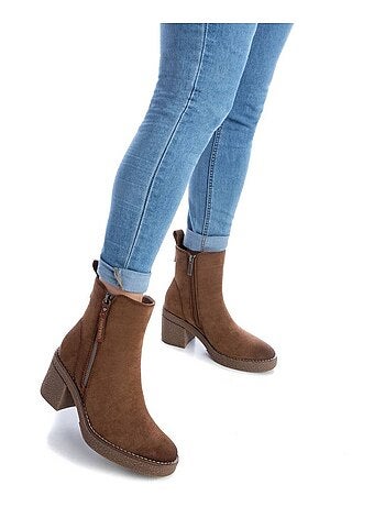 Bottines décontractées à talon à fermeture éclair Xti