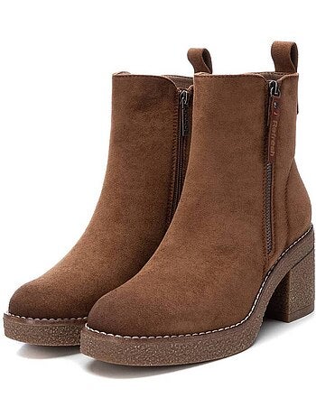 Bottines décontractées à talon à fermeture éclair Xti