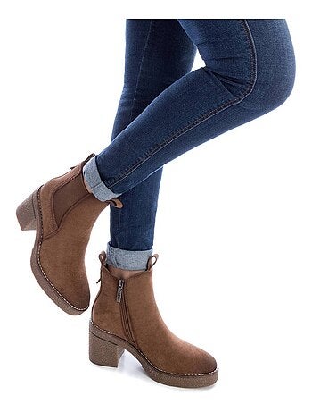 Bottines décontractées à talon à fermeture éclair Xti