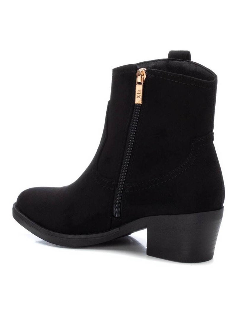 Bottines décontractées à talon à fermeture éclair Xti Noir - Kiabi