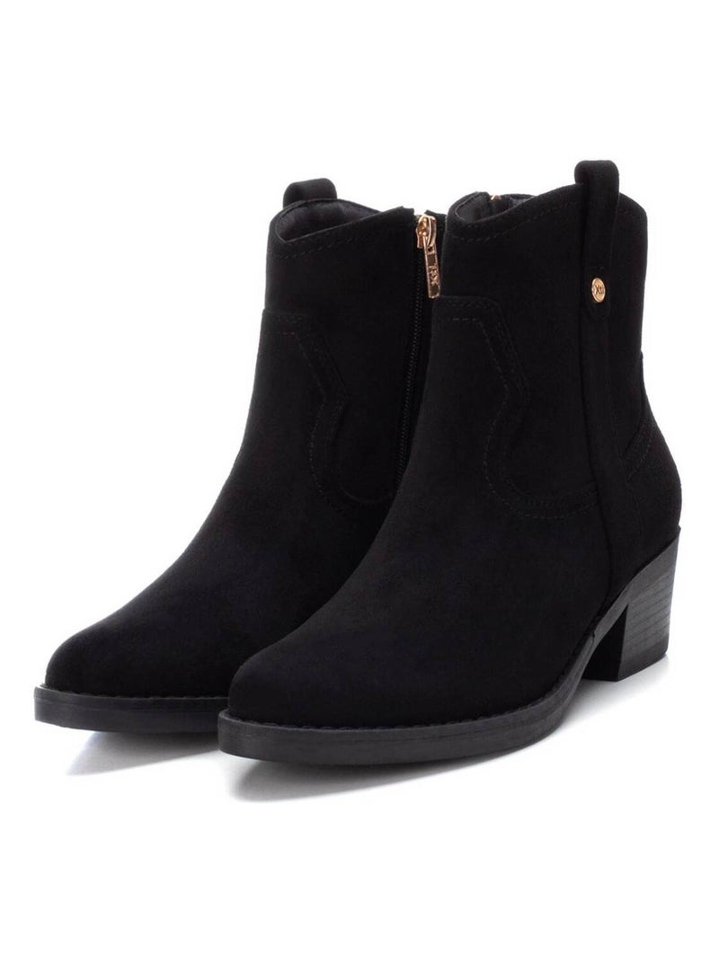 Bottines décontractées à talon à fermeture éclair Xti Noir - Kiabi
