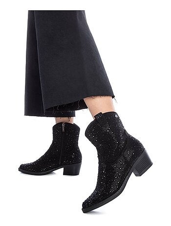 Bottines décontractées à talon à fermeture éclair Xti