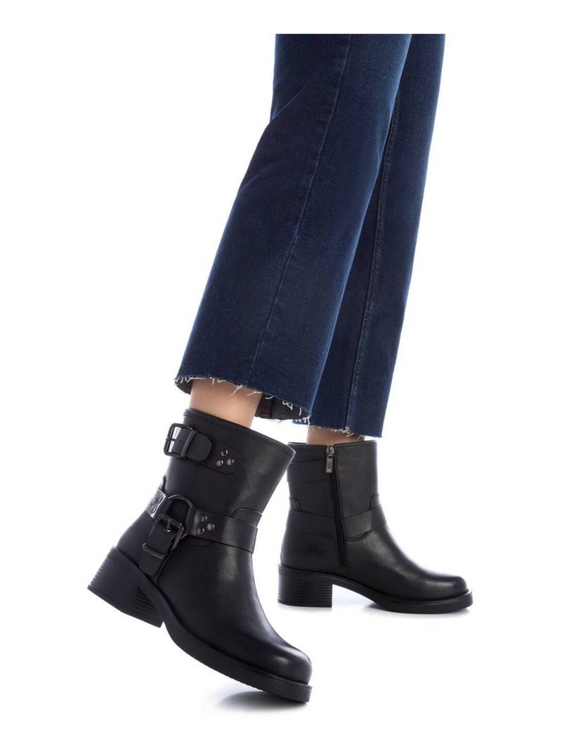 Bottines décontractées à talon à fermeture éclair Xti Noir - Kiabi
