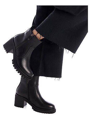 Bottines décontractées à talon à fermeture éclair Xti