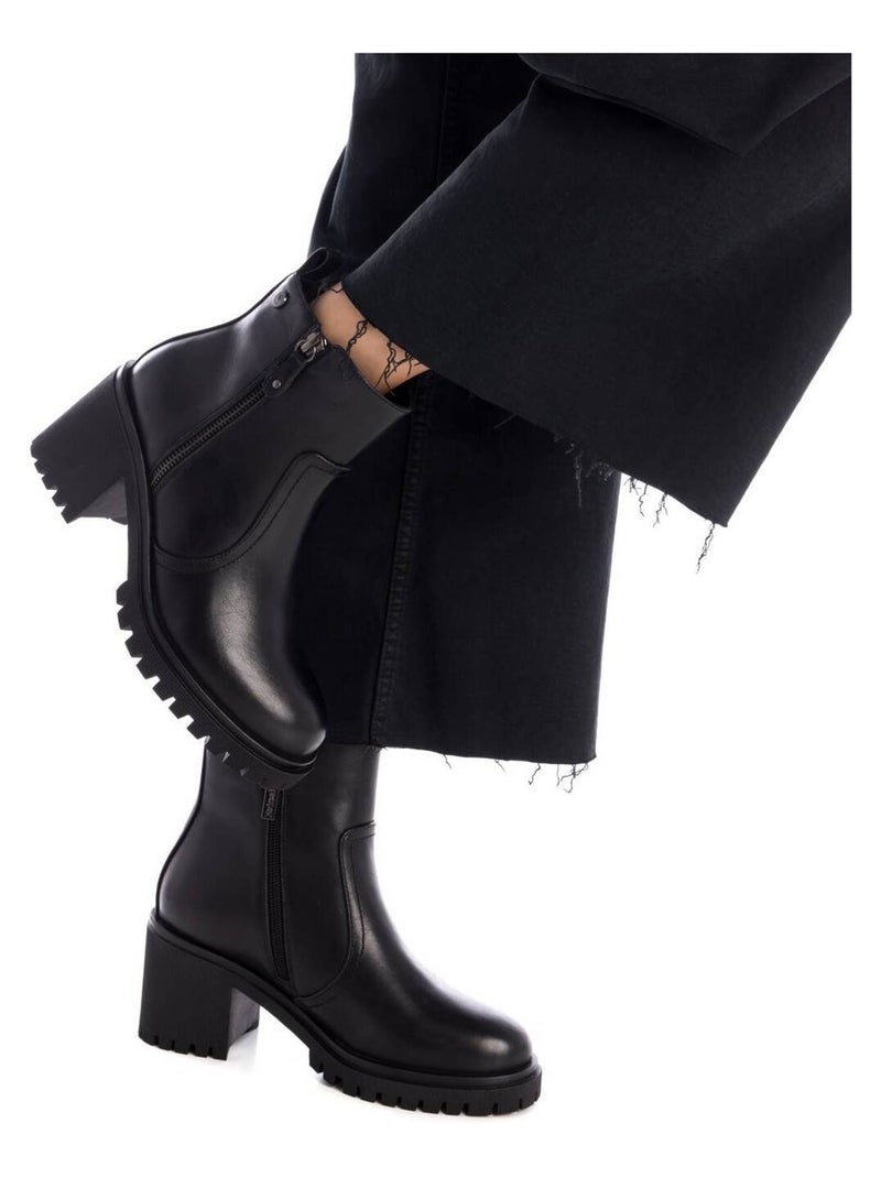 Bottines décontractées à talon à fermeture éclair Xti Noir - Kiabi