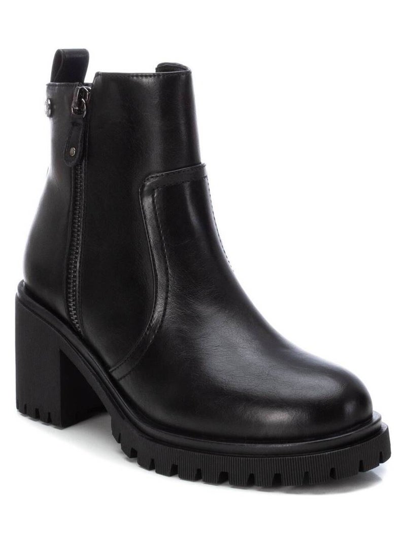 Bottines décontractées à talon à fermeture éclair Xti Noir - Kiabi