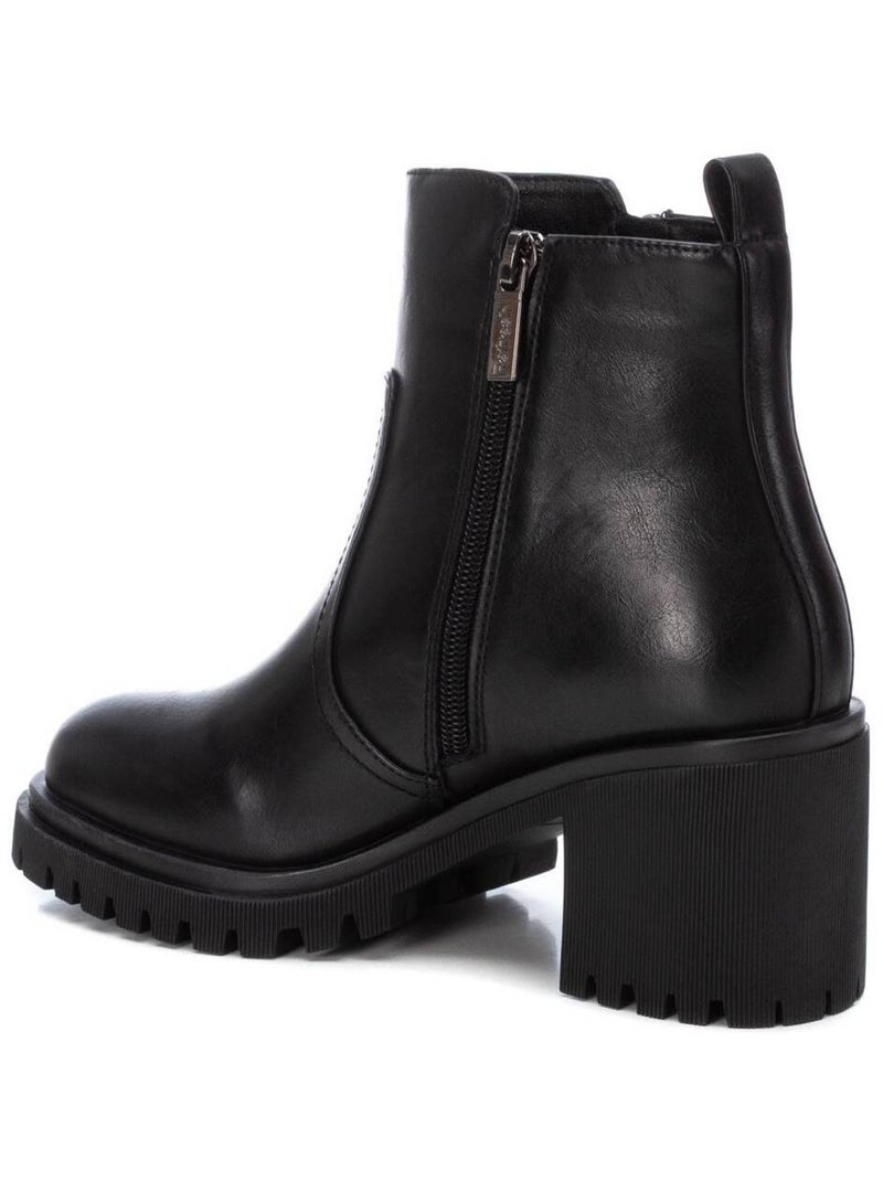 Bottines décontractées à talon à fermeture éclair Xti Noir - Kiabi