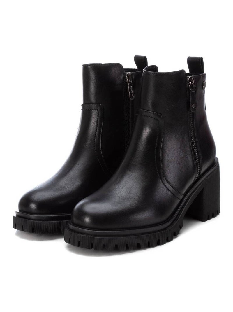 Bottines décontractées à talon à fermeture éclair Xti Noir - Kiabi