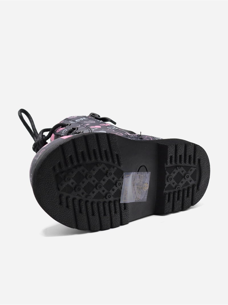 Bottines détail cœur - Doremi Noir Bleu - Kiabi