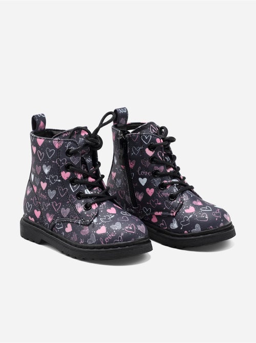 Bottines détail cœur - Kiabi