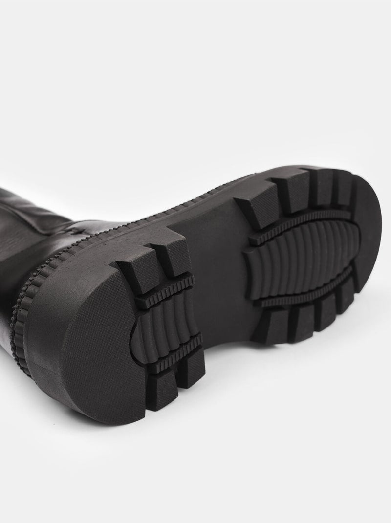 Bottines d'hiver en cuir BATA Noir - Kiabi
