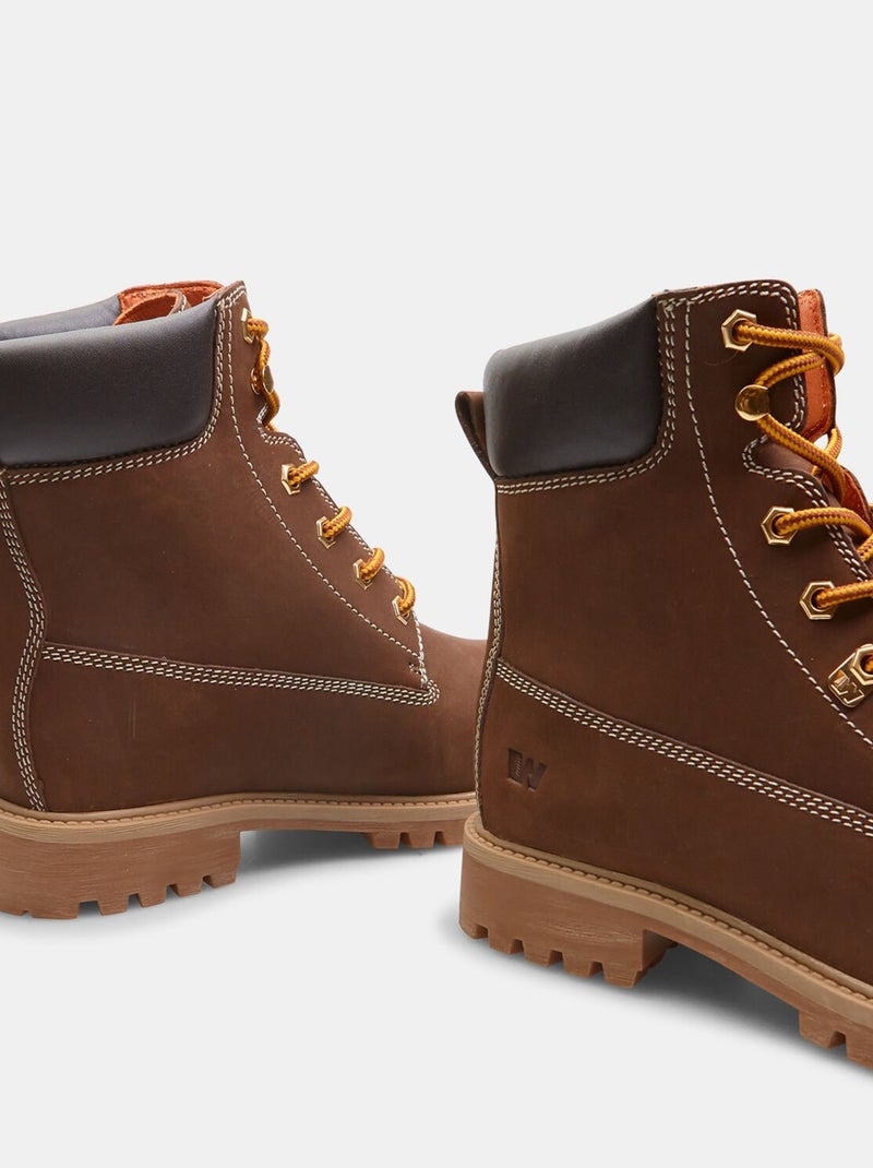 Bottines d'hiver en daim BATA Weinbrenner Marron - Kiabi