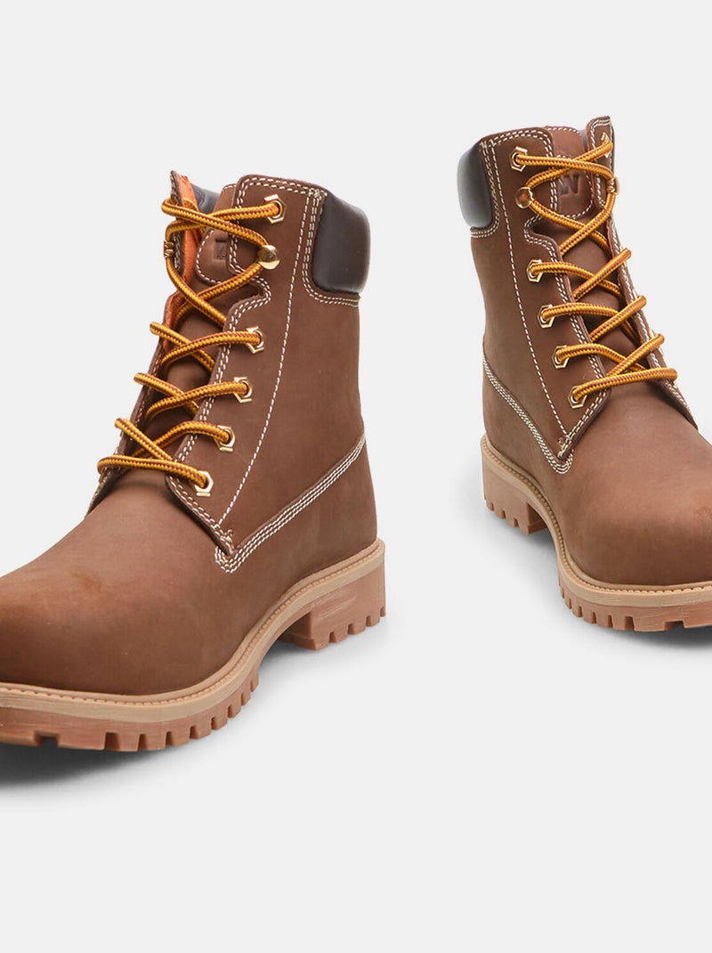 Bottines d'hiver en daim BATA Weinbrenner Marron - Kiabi