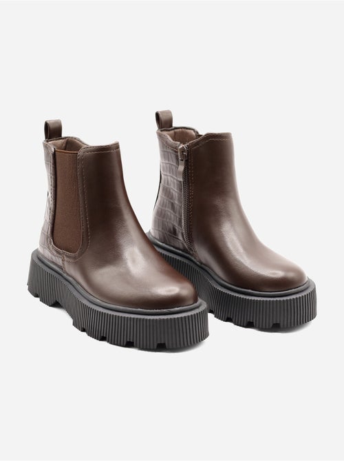 Bottines effet croco - Kiabi