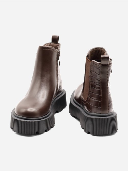 Bottines effet croco - Kiabi