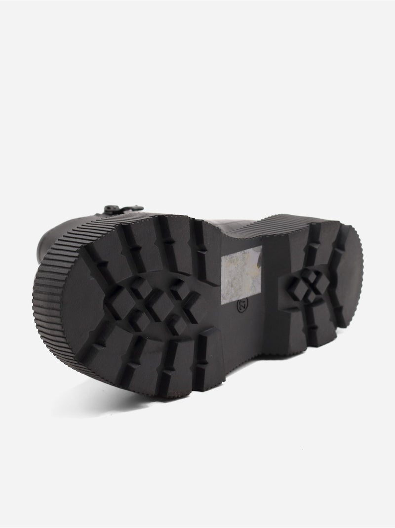 Bottines effet croco Noir - Kiabi