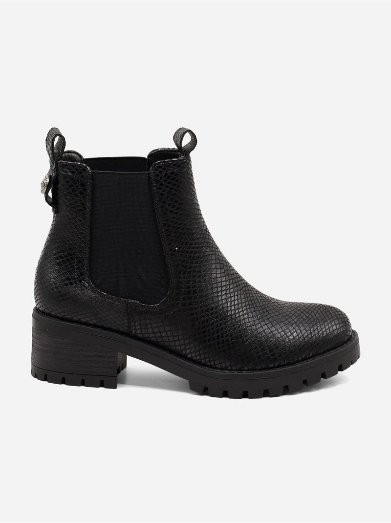 Bottines effet croco Noir - Kiabi