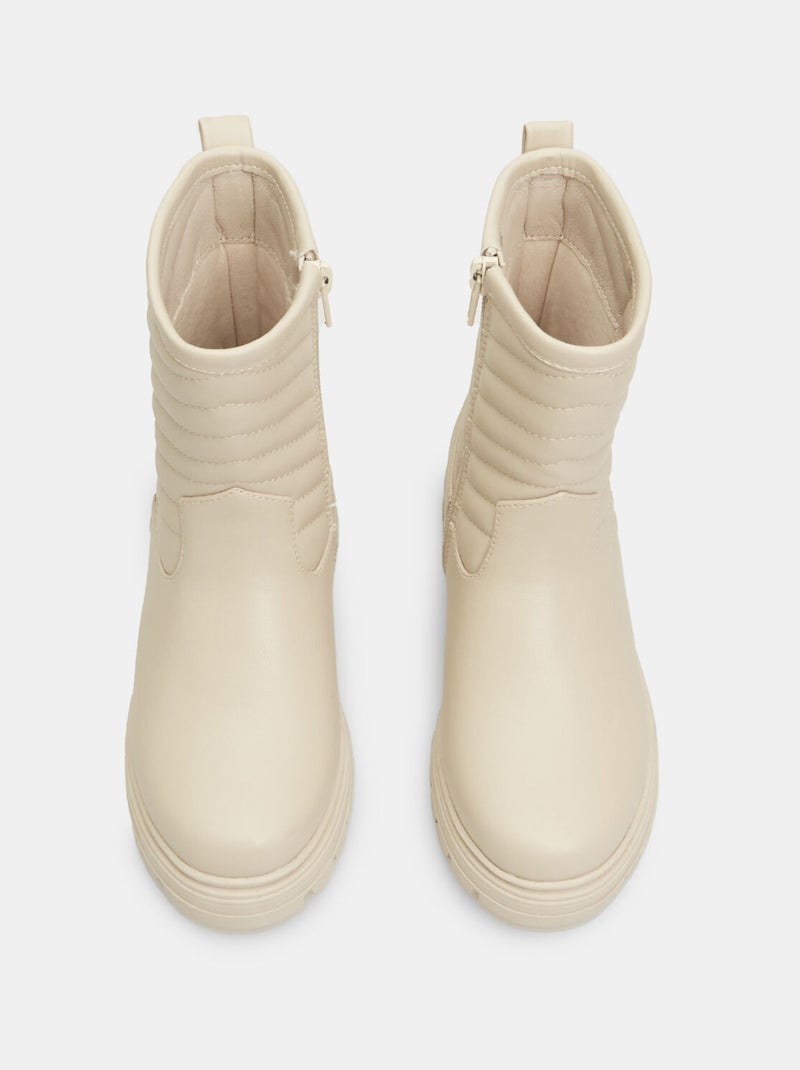 Bottines effet cuir BATA Beige - Kiabi