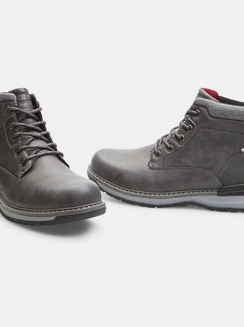 Bottines effet cuir BATA Gris - Kiabi