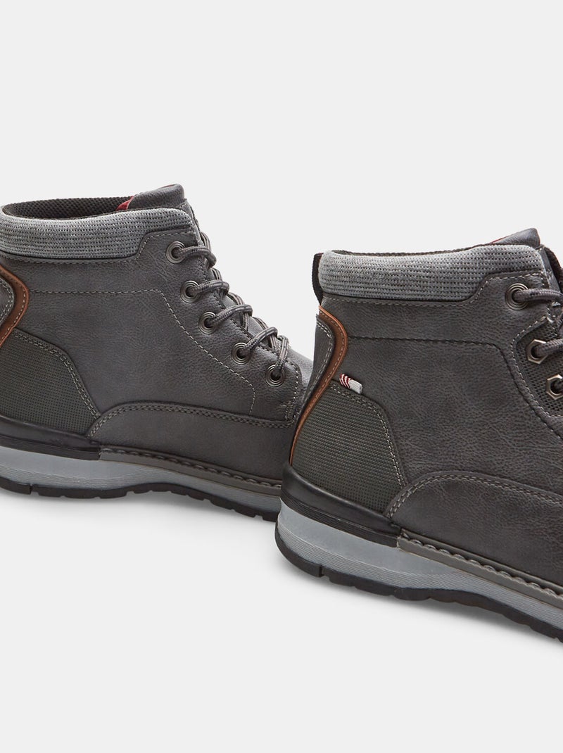 Bottines effet cuir BATA Gris - Kiabi