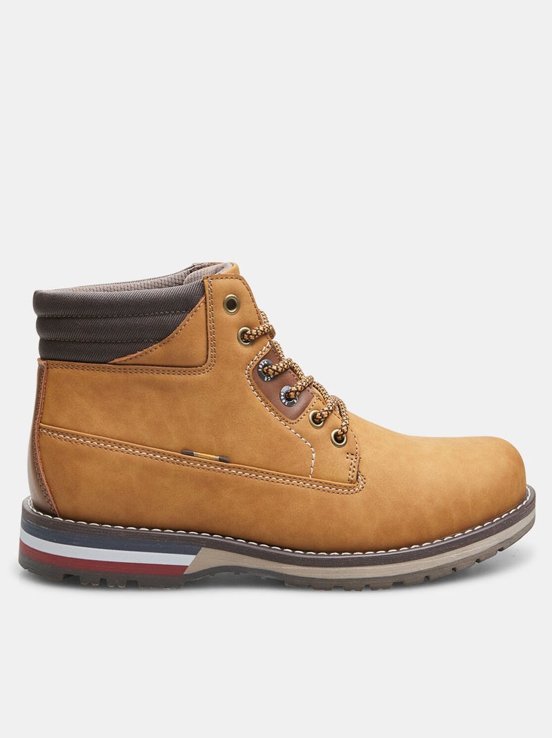 Bottines effet cuir BATA Jaune - Kiabi