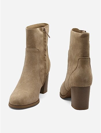 Bottines effet daim