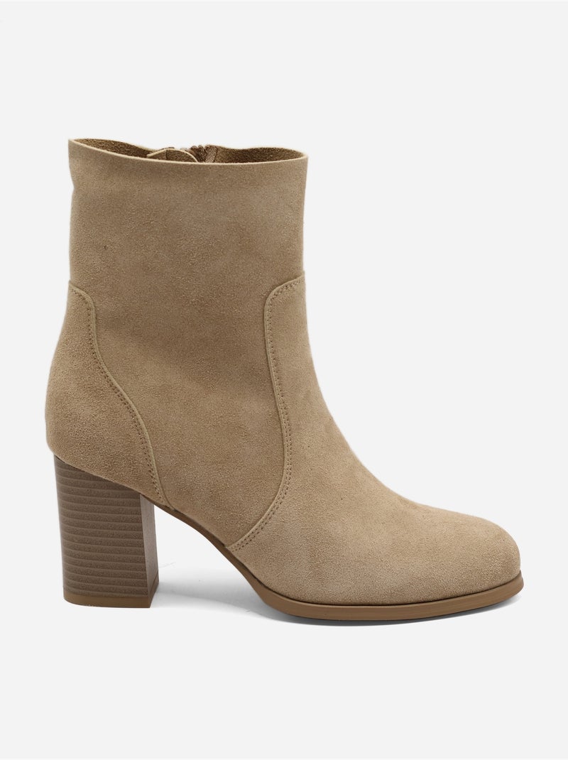 Bottines effet daim Beige - Kiabi