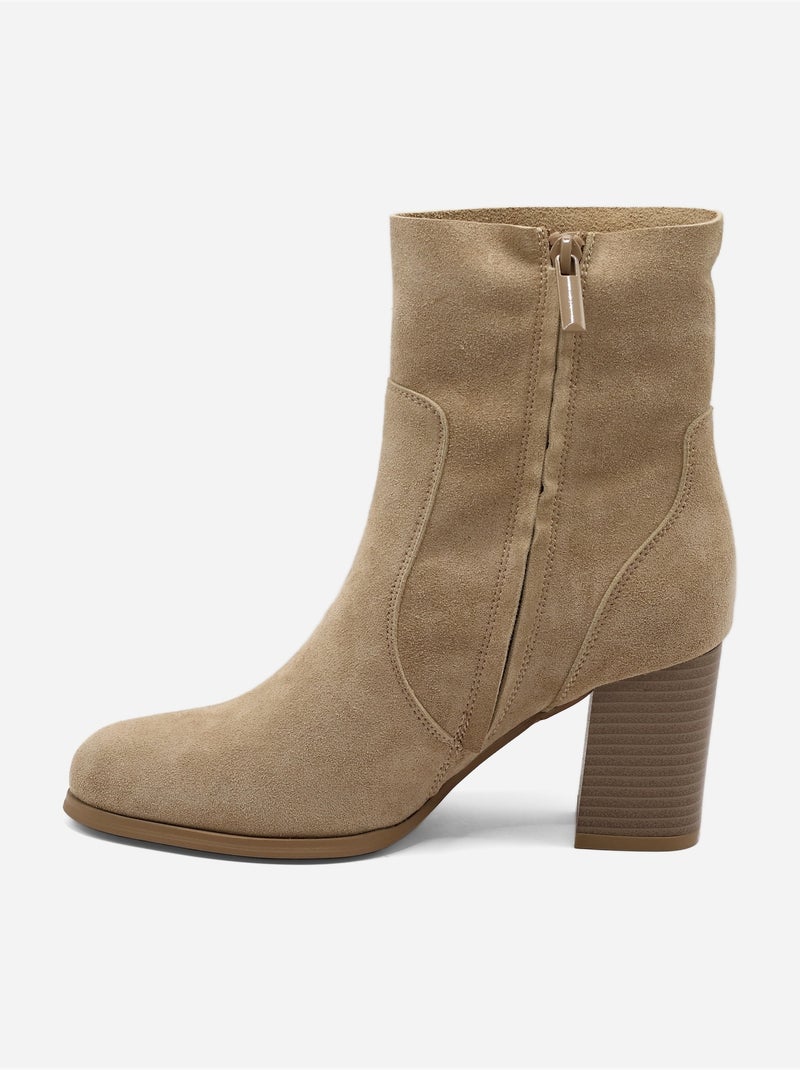 Bottines effet daim Beige - Kiabi