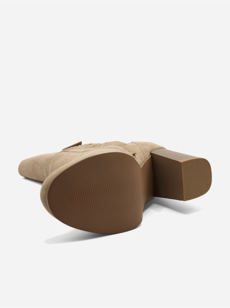 Bottines effet daim Beige - Kiabi