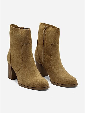 Bottines effet daim