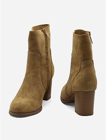 Bottines effet daim