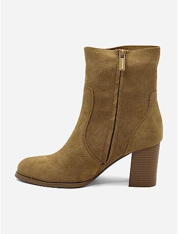 Bottines effet daim