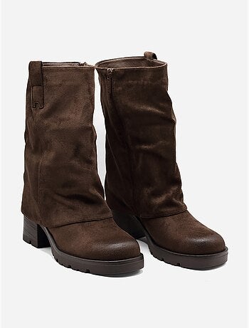 Bottines effet daim