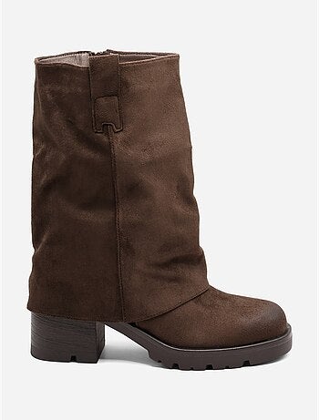 Bottines effet daim