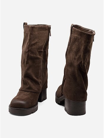Bottines effet daim