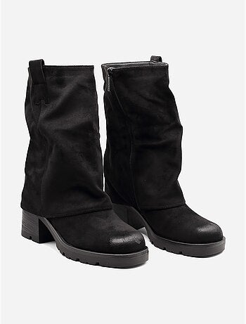 Bottines effet daim