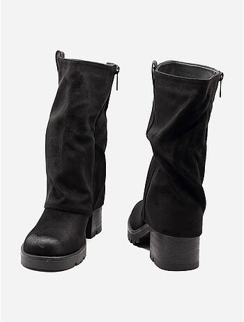 Bottines effet daim