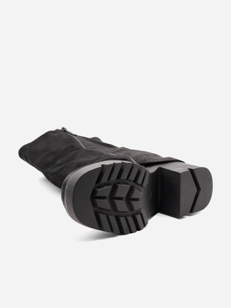 Bottines effet daim Noir - Kiabi