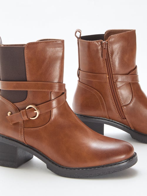 Bottines élastiquées à sangles - Kiabi