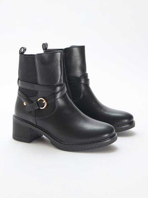 Bottines élastiquées à sangles - Kiabi